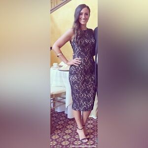Hot Miami Styles Black Sleeveless V-Neck Sheath Dress